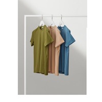 Camiseta de Hombre Personalizada, Tejida, 100% Algodón, Corte Regular, Hombros Caídos, Estilo Casual, Transpirable, Exportación de BD