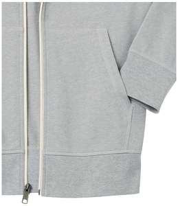Sweat-shirt à capuche zippé gris clair pour homme, coupe classique, en molleton de coton, décontracté, pour l'hiver, impression délavée, écologique - Product Image 2