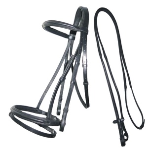 Precio Directo de Fábrica, Riendas de Acero Inoxidable Acolchadas Suaves y Cómodas, Brida de Cuero Occidental de Alta Calidad para Caballo, Logotipo Personalizado - Product Image 1