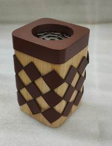 Nouveau brûleur à encens Mubkhar Bakhoor artisanal de qualité supérieure en bambou et cuir, fait main, porte-encens arabe, écologique, anti-odeur - Product Image 1
