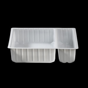 Plateau en plastique PET jetable pour aliments, 140*135*35mm, vente chaude, échantillon disponible, grossiste OEM/ODM - Product Image 1