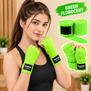 Bandages de boxe professionnels de 180 pouces en mélange de coton semi-élastique de qualité supérieure pour Muay Thai avec boucle de pouce renforcée - Product Image 3