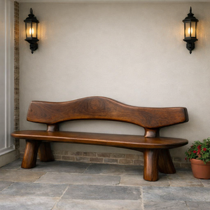 Banc d'extérieur Luxali C008 en noyer massif, fabriqué à la main, design moderne, écologique, durable, capacité 3 places - Product Image 1