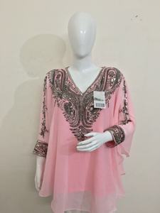 Caftán de Estilo Étnico, Talla Única, Bordado con Cuentas Pesadas, Tela de Georgette Fina, Hecho a Mano, Multicolor, para Mujeres Adultas - Product Image 4