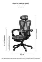 Chaise de bureau ergonomique en maille respirante avec appui-tête réglable et soutien lombaire
