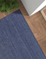 Braided Navy Blue Jute Area Rug Handmade Woven Carpet For Living Room Bedroom Entryway Décor
