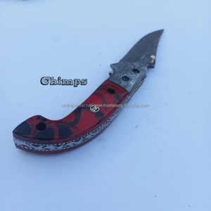 Cuchillo de bolsillo plegable de acero de Damasco multiusos profesional cuchillo táctico de caza y Camping con personalización OEM - Product Image 2