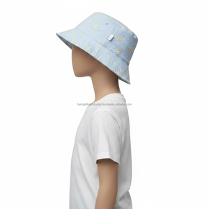 Sombrero de Pescador para Mujer, Azul, Bordado Floral, Personalizado, OEM, Venta al Por Mayor - Product Image 3