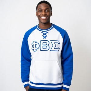 เสื้อสเวตเชิ้ตคอกลมผ้าฟลีซสีน้ำเงิน Phi Beta Sigma แบบไม่บุซับใน ล้างสีแบบ Acid Wash สำหรับทุกเพศ ใส่ได้ในฤดูใบไม้ผลิ ผลิตตามแบบ OEM สำหรับวิทยาลัย ผ้าฝ้ายแท้ 100% สีพื้น - Product Image 3
