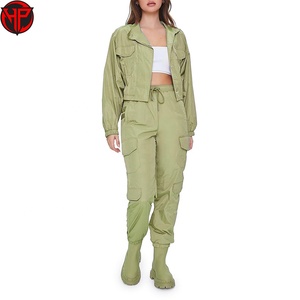 Lightweight Windbreaker Tracksuits Women 2 Piece Outfits Button High Waist <b>Shorts</b> Plus Size Streetwear <b>Nylon</b> Tracksuit for Women - Product Image 1