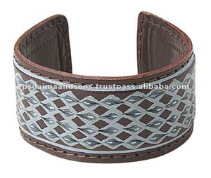 Hand Painted Leather <b>bracelet</b> <b>Cuff</b> - Product Image 2