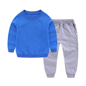 Vêtements pour bébé garçon en gros, personnalisés, en coton, ensemble de survêtement uni à manches longues, sweat-shirts doux et confortables, logo personnalisé - Product Image 6