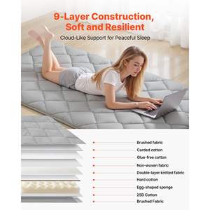 Japanese Twin Size Foldable <b>Tatami</b> <b>Mattress</b> 80 X 39 X 3.5 Gray Fastener 9-Layer Floor Mat Dormitory Yoga Storage Bag Model - Product Image 3