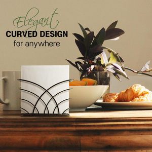 Black Napkin Holder Vertical Metal <b>Wire</b> <b>Basket</b> Decorative Paper Towel Dispenser Tabletop Cocktail Tissue Rack Dining Organizer - Product Image 2