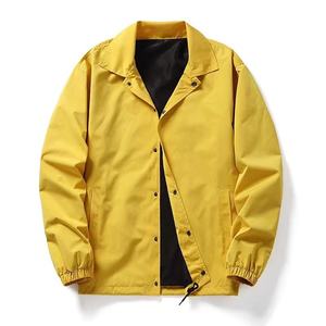 Rain Coat Men's Clothing Coaching Jacket Lightweight Yellow Color Training Exercise Gym <b>Coaches</b> Sporty Streetwear <b>Coaches</b> Jacket - Product Image 1