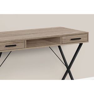 Scrivania per Computer Contemporanea da 42 Pollici per Ufficio Domestico con Cassetti di Stoccaggio Sinistro e Destro, Laminato Marrone e Metallo Nero - Product Image 3