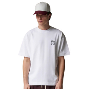 Men Loose Fit Short Sleeve Cotton T Shirt <b>Small</b> <b>Chest</b> Logo Crew Neck Casual Urban Streetwear Tee OEM Wholesale Supply - Product Image 5