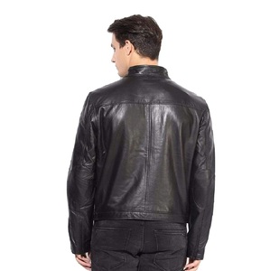 Factory Made <b>Men's</b> Stylish Leather Jackets Breathable Streetwear Fashion Solid Blue <b>Men</b> Leather jacket for <b>men</b> - Product Image 3