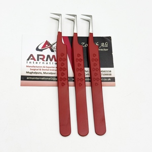 Pinzas de volumen tipo L de gran venta con mango con estampado de corazón, recubrimiento de terciopelo rojo, de acero inoxidable sostenible, antimagnéticas y duraderas - Product Image 5