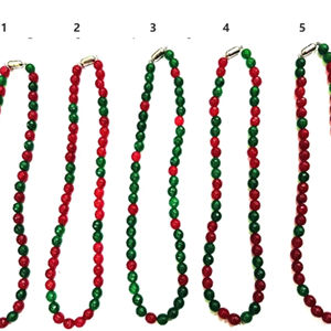 Natural <b>Ruby</b> Emerald Jade Rectangle Faceted 6mm Stone Beads <b>Necklace</b> Magnetic Clasp Multi Color - Product Image 4