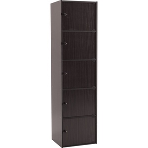 Minimalist <b>Light</b> Cappuccino Laminated <b>Board</b> 5 Door Storage Cabinet Home Office Organizer Display Cabinet - Product Image 1