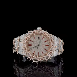 Reloj de Lujo de Diseño Antiguo con Cuarzo Moissanite, Esfera de Cristal y Correa de Acero Inoxidable - Product Image 1