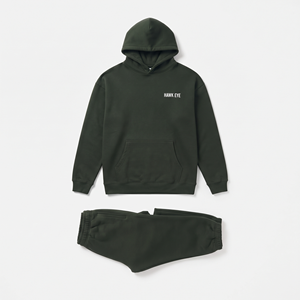 Ensemble de sport pour homme, couleur unie, sweat-shirt chaud d'automne et d'hiver, pull sport ample à capuche - Product Image 3