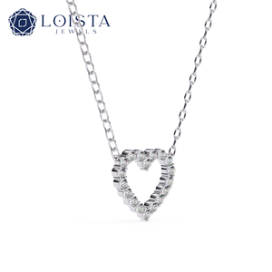 LOISTA Heart Cut Diamond Pendant Necklace in White Gold Romantic Style for Women's Everyday Wear - Product Image 1
