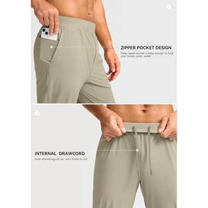 กางเกงวิ่งออกกำลังกาย2025น้ำหนักเบาสำหรับผู้ชายกางเกงวิ่งออกกำลังกายแบบมีซิปมีกระเป๋าสีกากีสำหรับวิ่งออกกำลังกายเล่นกอล์ฟ - Product Image 5