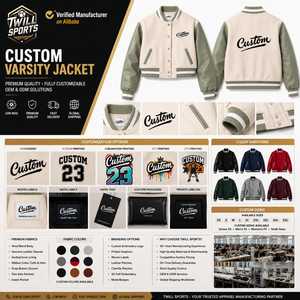 เสื้อแจ็คเก็ตวาร์ซิตี้กันลมสำหรับฤดูหนาว ผ้าวูล/โพลีเอสเตอร์ พิมพ์ลายตัวอักษรตามสั่ง สีเบจเขียว แขนเสื้อตัดกัน สไตล์ลำลอง ปกคอพับได้ สำหรับผู้ชาย - Product Image 4