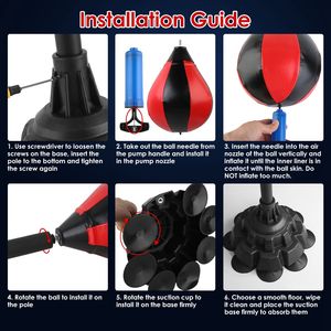 Saco de Boxeo Independiente con Soporte, Altura Ajustable de 43.3 a 63 Pulgadas para Adultos - Incluye Guantes de Boxeo y Muñequeras - Product Image 4