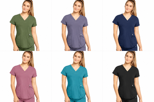 Professional Unisex Knitted Nylon Needle-Detecting Seamless Fusing <b>Scrub</b> Sets Hospital <b>Uniforms</b> Medical Science Doctor Nurse - Product Image 3