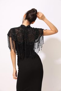 Nuevo Top Sexy con Cuentas Colgantes de Color Azul Verdoso para Mujer, Ideal para Festivales de Música y Discotecas - Product Image 5