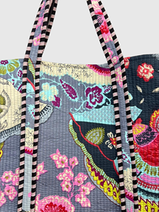Sac fourre-tout en toile brodée bohème avec motif floral, fermeture ouverte, pour femme, usage quotidien, toutes saisons - Product Image 5
