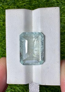 พลอยอะความารีนธรรมชาติทรงเหลี่ยมมรกต สีน้ำเงิน สำหรับทำเครื่องประดับ แหวน จี้ ต่างหู ความใสสูง - Product Image 1