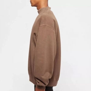 Sudadera de cuello alto extragrande para hombre, de color sólido, en felpa francesa de algodón, informal, para otoño. - Product Image 2
