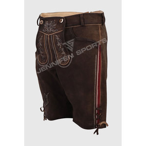 Shorts Lederhosen Bavarois Allemands pour Hommes en Daim de Chèvre 100% Véritable, Respirants, avec Broderie Personnalisée – Vente en Gros à Chaud - Product Image 3