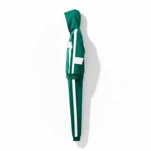 Heavyweight Cotton Hooded Tracksuit <b>Full</b> <b>Zip</b> Casual Solid Color <b>Sweatshirt</b> & Pants Set with Side Pockets Regular Men Fit Wear - Product Image 4