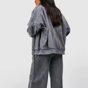 Conjunto de Sudadera con Capucha y Pantalones de Chándal de Algodón Sólido Transpirable para Mujer, Chándal Premium Personalizable, Fabricante OEM ODM - Product Image 3