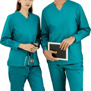 Best Quality <b>Doctors</b> and Nurses Unisex Cotton Satin Scrub Nursing Uniform <b>Sets</b> Hospital Suit - Product Image 4
