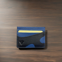Dompet Kulit Sapi Nappa Asli Mewah Unisex Dua Warna Anti-RFID Tipis Bergaya Tahan Lama Multi-Fungsi Desain Terbuka Pendek