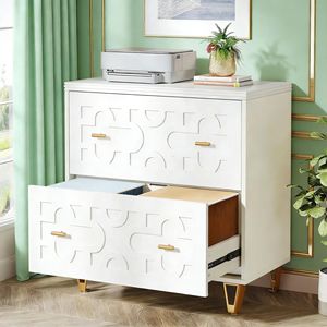 Meuble de rangement moderne avec support d'imprimante : Solution de classement contemporaine - Product Image 2