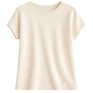 Suéter de punto metálico para mujer, manga corta, cuello en V, brillante, informal, holgado, transpirable, a la moda, para verano - Product Image 1