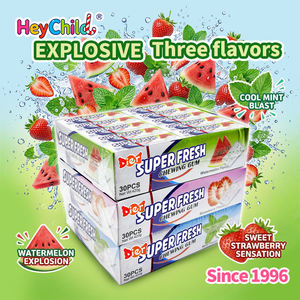 Bonbons en gros personnalisés sous marque privée, <span class=keywords><strong>chewing</strong></span>-<span class=keywords><strong>gum</strong></span> fruité super frais, boîte de 30 pièces, collations quotidiennes à mâcher au Xylitol - Product Image 3