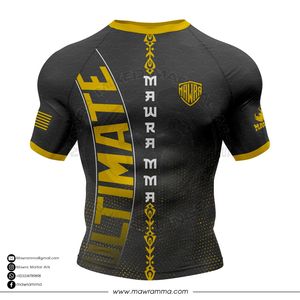 Mawra Rashguard High Quality <b>Custom</b> Sublimated <b>Design</b> <b>Compression</b> Short Sleeve <b>Shirt</b> for Gym Training Fighting Unisex - Product Image 5
