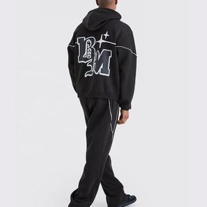 Ensemble 2 pièces sweat à capuche zippé Survêtement baggy en coton polyester pour homme Pantalon de jogging avec sweat-shirt Jogger de gym personnalisé - Product Image 2