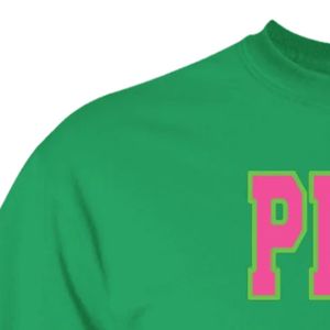T-shirt en coton à manches courtes et col rond, imprimé graphique vert et rose, personnalisé, style streetwear décontracté, confortable - Product Image 3