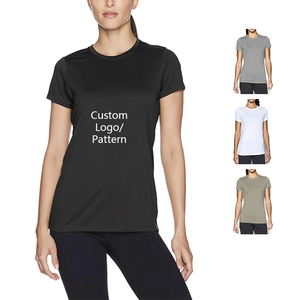 เสื้อยืดผู้หญิงไซส์ใหญ่ XL สีขาวล้วน พิมพ์ลายตามสั่งจากโรงงาน สำหรับฤดูร้อน แขนสั้น ผ้าถัก คอปกเรียบ ย้อมสีพื้น - Product Image 5