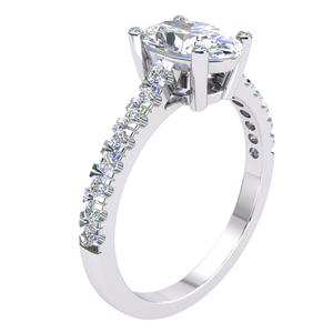 Divya Creations Women's 925S <b>Solid</b> <b>Silver</b> Rhodium Plated Classic Design Prong Setting Brilliant Cut IGI Certified 1.4Cts Ring - Product Image 1