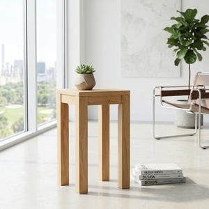 Modern High Solid Wood Bar <b>Stool</b> Elegant Tall Wooden Side Table Furniture For Rustic Home Kitchen Setup Art Design Pure Art Set - Product Image 5